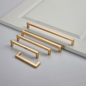 Haliwu 10 Pack Brushed Gold Cabinet Pulls, 5 Inch(128mm) Hole Center...