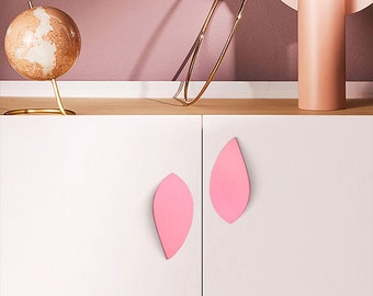 Leaf Shape Handles Modern Kitchen Drawer Pulls Handles  Creative Designed Cabinet Hardware Concealed Wardrobe Pull