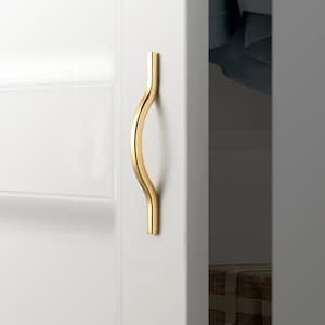 Brass Cabinet Door Handle: Elegant Wardrobe Furniture Hardware (96/128mm)