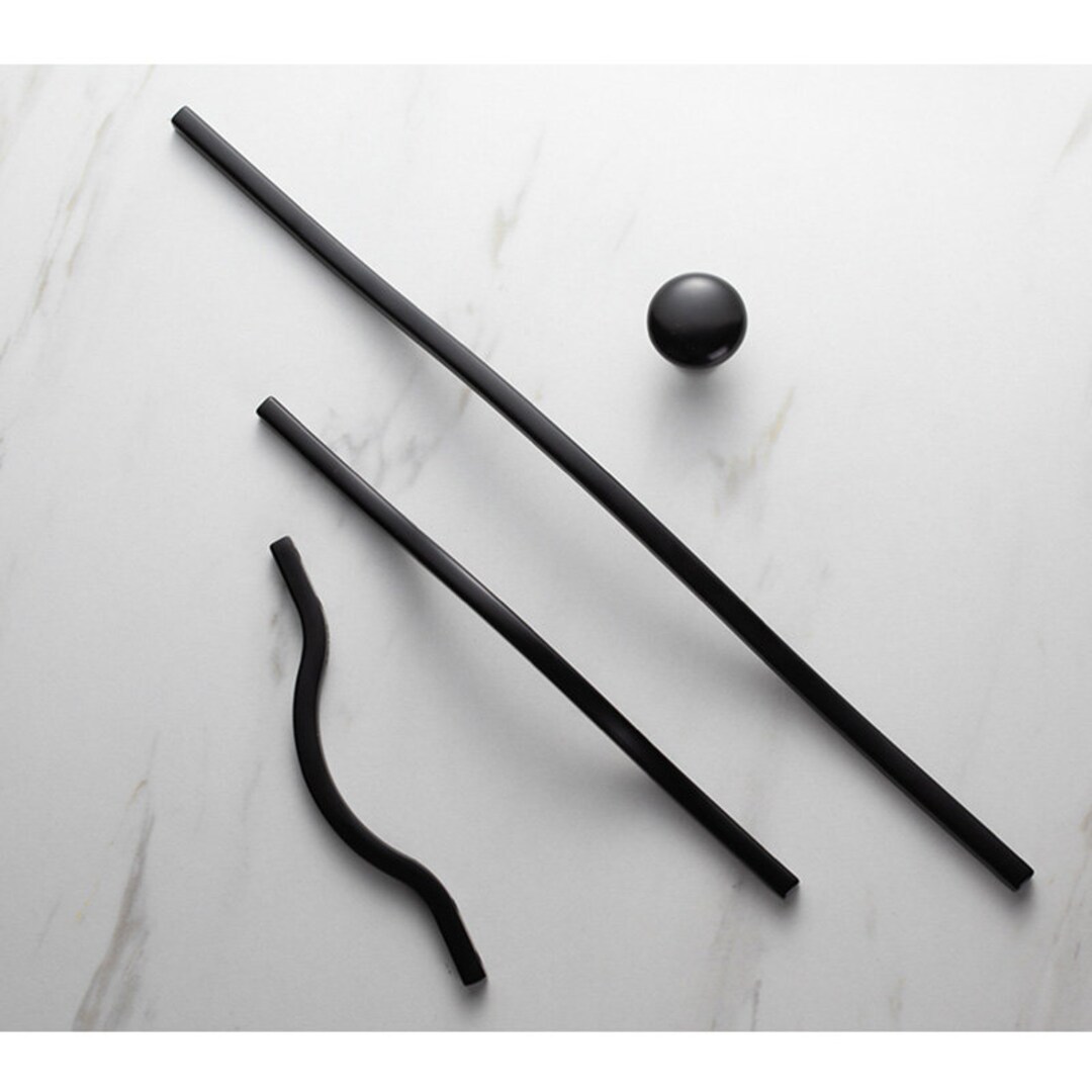 Black Cabinet Pulls and Handles Modern Kitchen Cabinet Door Handles ...