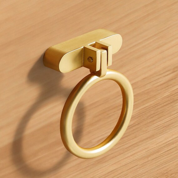 Gold Ring Drop Cabinet Pull: Zinc Alloy Drawer Pull - Etsy Israel