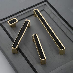 Solid Square Drawer Pulls Cabinet Hardware Black Kitchen Cabinet Handles Rectangle Dresser Drawer Knobs and Pulls for Cupboard and Drawer