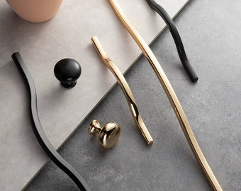 Modern Black Curved Cabinet Handle: Zinc Alloy Drawer Pull