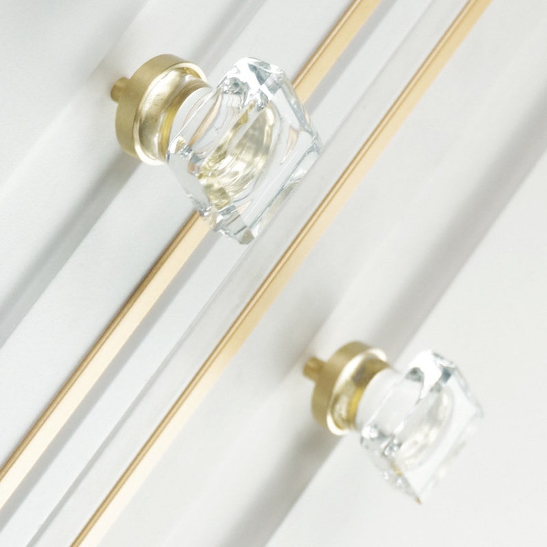 Glass Knobs Drawer Pulls Crystal Drawer Knobs Wardrobe Etsy