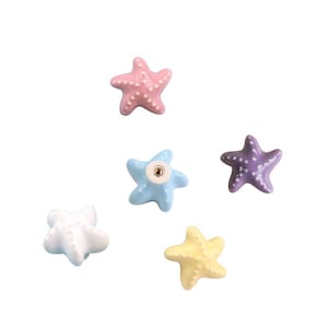 Children&#39;s Room Furniture Colorful Ceramic Knobs Kids Knob Kitchen Cupboard Knobs Starfish Drawer Cabinet Knobs Bedroom Drawer Pull Handles