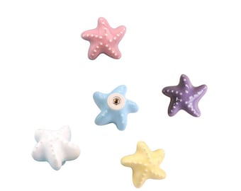 Keramische ladeknop zeester: kleurrijk kinderkamerdecor