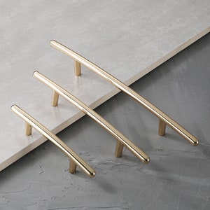 Modern Gold Cabinet Handle: Solid Zinc Alloy Drawer Pull