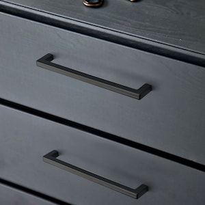 Black Cabinet Handles Dresser Drawer Knobs Modern Drawer Handles Square Black Door Handles Drawer Knobs 96 128 160 192 224 320mm