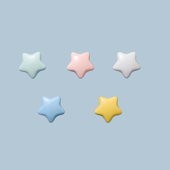 Pink Ceramic Star Cabinet Knob: Handmade Children's Room Decor