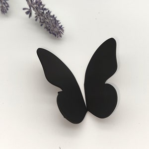 2 Pieces Modern Black Butterfly Handle Solid Knobs Butterfly Pulls for Chest Cupboard Dresser Door with Screws Kitchen Cabinet Handle