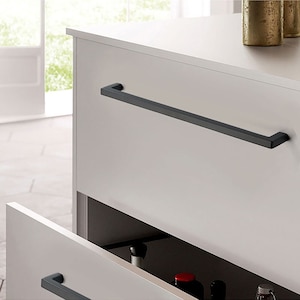 Black Cabinet Handles Dresser Drawer Knobs Modern Drawer Handles Square Black Door Handles Drawer Knobs 96 128 160 192 224 320mm