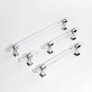 Silver Acrylic Cabinet Pulls: Modern Drawer Handles
