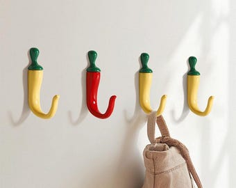 Muurhaak in pastorale stijl: chilipeper zinklegering artistiek groentedecor