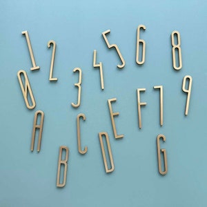 Números de casa autoadhesivos de latón macizo Número de dirección de metal Letras de habitación doradas Números
