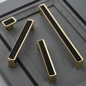 Solid Square Drawer Pulls Cabinet Hardware Black Kitchen Cabinet Handles Rectangle Dresser Drawer Knobs and Pulls for Cupboard and Drawer