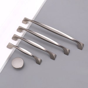 Brushed Nickel Cabinet Pulls: Modern Kitchen & Dresser Hardware