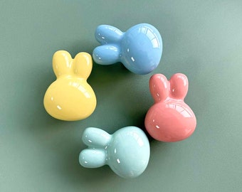 Ceramic Drawer Knobs: Rabbit Knobs Children's Wardrobe Handles