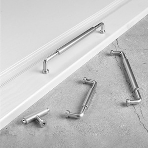Brushed Nickel Drawer Pulls Modern Drawer Pulls Knobs Cabinet Handles Cabinet Hardware Modern Handle Knob Dresser Knobs Cabinet Hardware
