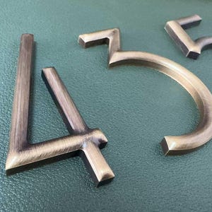 Modern Bronze Metal House Number: Art Deco Floating Door Number