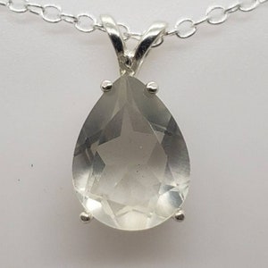 Natural Green Amethyst Sterling Silver Necklace