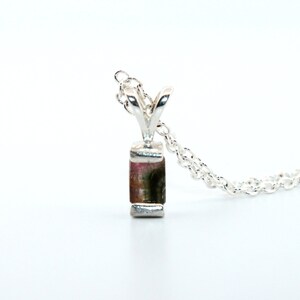 Natural Watermelon Tourmaline Sterling Silver Necklace NT80