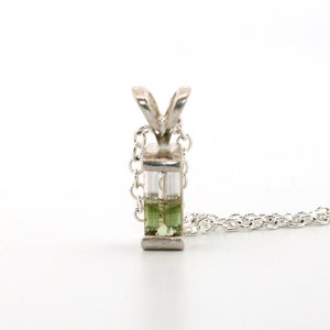 Natural Green Bi-colored Tourmaline Sterling Silver Necklace NT60