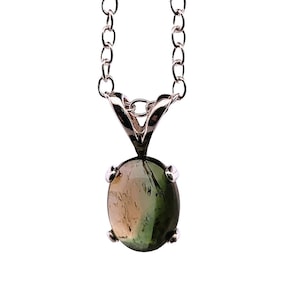 Natural Watermelon Tourmaline Sterling Silver Necklace NT138