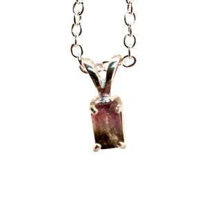 Natural Watermelon Tourmaline Sterling Silver Necklace NT118