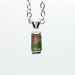 Natural Watermelon Tourmaline Sterling Silver Necklace NT94