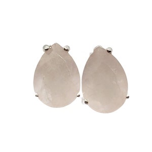 Natural Rose Quartz Sterling Silver Earrings