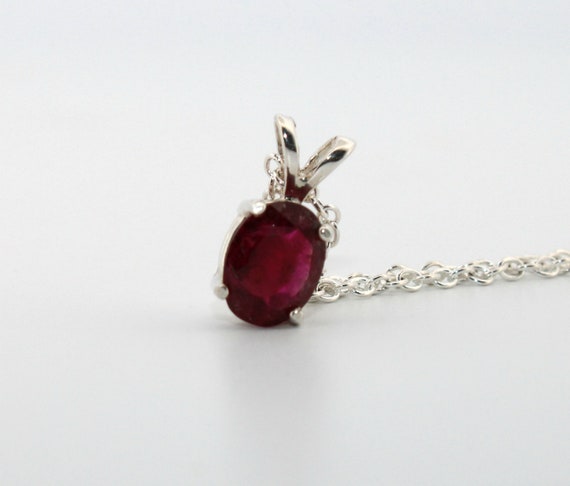 Natural Oval Red Tourmaline Sterling Silver Necklace NT23 - Etsy Natural Oval Red Tourmaline Sterling Silver Necklace NT23 main image 0