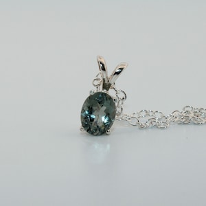 Natural Green Bi-colored Tourmaline Sterling Silver Necklace NT182