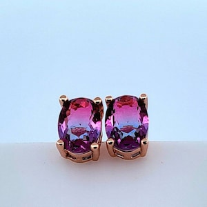 Pink & Blue Tourmaline 18k Rose Gold Earrings