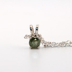 Natural Round Green Tourmaline Sterling Silver Necklace NT10