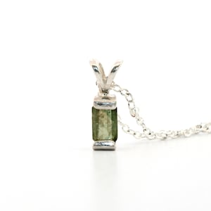 Natural Green Bi-colored Tourmaline Sterling Silver Necklace NT66