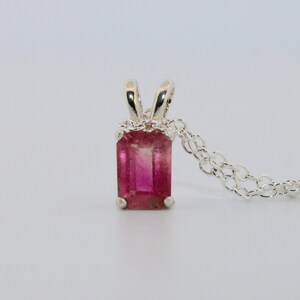 Natural Pink Bi-colored Tourmaline Sterling Silver Necklace NT168