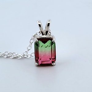 1.8ct Watermelon Tourmaline Sterling Silver Necklace 18WTSSN