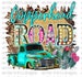 Copperhead Road Vintage Truck with Cacti digital sublimation design file .png 