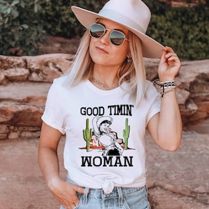 Good Timin' Woman Digital Download, Rodeo png, Western png, Country Music, Cowgirl png, Téléchargement instantané, Digital Design, Cactus, png à la mode