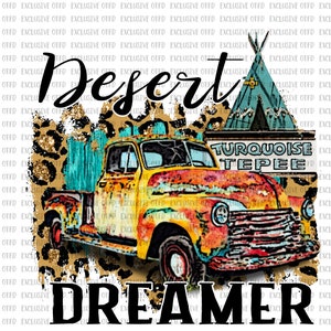 Desert Dreamer Digital Design | Sublimation Design | Digital Download | Designs Downloads | PNG Files | Sublimation PNG | Vintage Truck PNG