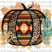 Aztec and Leopard Pattern Pumpkin with cactus Digital Design | Sublimation Design | Digital Download | PNG File 