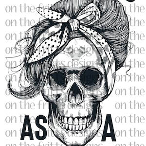 Fatiguée comme un crâne de mère avec bandana Digital Design | | de conception de sublimation | de téléchargement numérique Fichier PNG