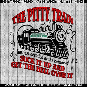 Le téléchargement numérique Pitty Train | Conceptions de sublimation | Fichier PNG | Dessins drôles | Téléchargement instantané | Numérique