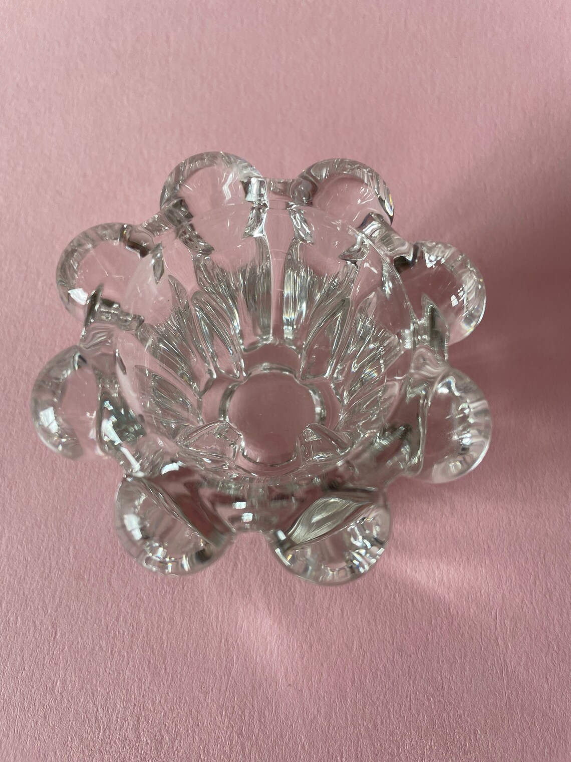 Vintage Pressed Glass Pair of Candle Holders Reims France Etsy