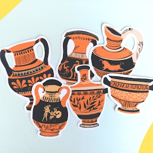 Pack d'autocollants pour amphores | Stickers Grèce antique | Art grec ancien | Pots grecs | Sticker Classiques