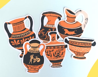Amphora Sticker Pack | Ancient Greece Stickers | Ancient Greek Art | Greek Jars | Classics Sticker