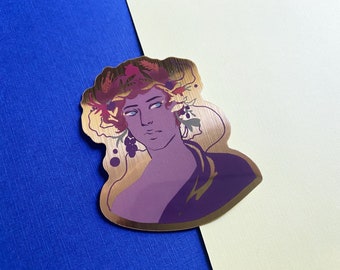 Dionysus Brushed Gold Sticker Greek Mythology