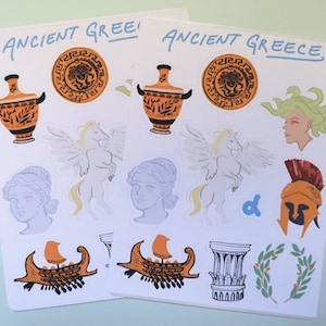 Ancient Greek Stickers | Greek Mythology Stickers | Classics Stickers | Planner Stickers, Bullet Journal Stickers | History Stickers