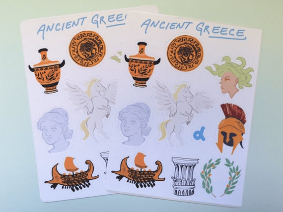 Ancient Greek Stickers | Greek Mythology Stickers | Classics Stickers |  Planner Stickers, Bullet Journal Stickers | History Stickers