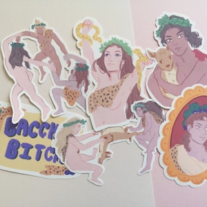Maenad Stickers | Bacchic Maenad Stickers | Greek Mythology Stickers | Bacchae Stickers | Ancient Greek Literature Stickers